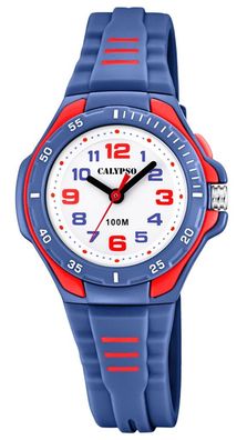 Calypso Kinderuhr Analoge Uhr mit Licht Silikonband dunkelblau K5757/5