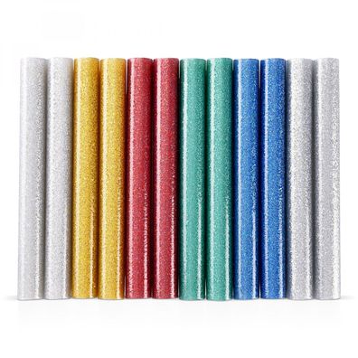 12x Heißklebestick bunt glitzernd (6 Farben x 2 Stück) Ø 11x100mm