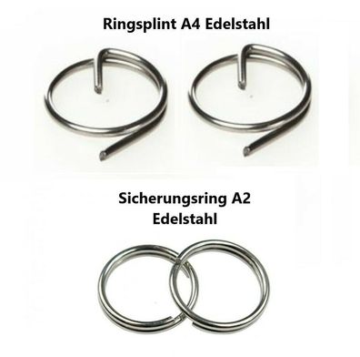 10x Ringsplinte Sicherungsringe Schlüsselringe Ring-Splinte A4 / A2 Edelstahl