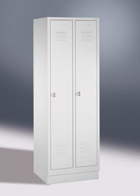 Garderoben- Stahlspinde, 2 Türen mit Sockel, Breite 810 mm, in 3 Farben