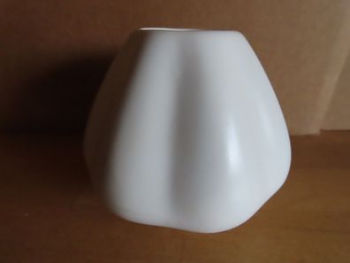 Vase klein weiß gewellt bauchig ca.9 cm hoch/ IKEA