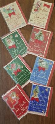 10x Mini Grußkarte Weihnachten Grüße Postkarte Beilegkarte Geschenkkarten ca.8x11cm