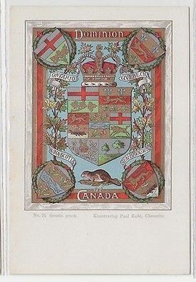 39339 Wappen Ak Lithographie Canada Kanada um 1900