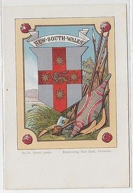 39508 Wappen Ak Lithographie New South Wales (Australien) um 1900