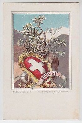 45751 Wappen Ak Lithographie Schweiz um 1900