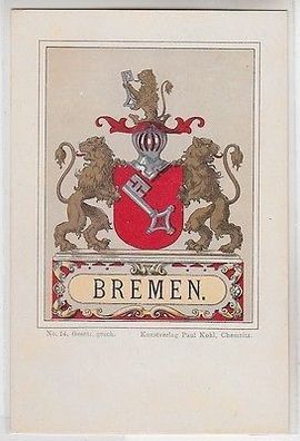 63113 Wappen Ak Lithographie Freie und Hansestadt Bremen um 1900