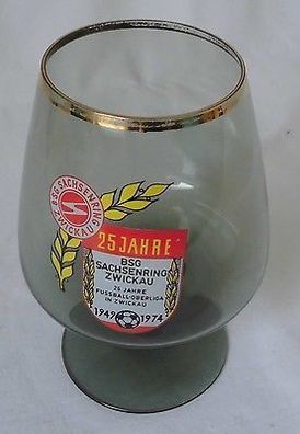schönes großes Glas Biertulpe 25 Jahre BSG Sachsenring Zwickau 1974