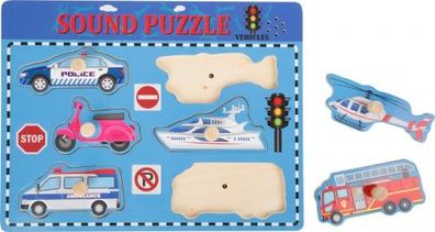 Legler Setzpuzzle Fahrzeuge mit Sound - small foot