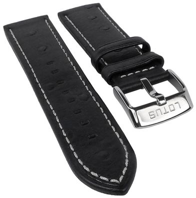 Lotus L15420/3 | Uhrenarmband Leder mit Straussprägung schwarz 24mm