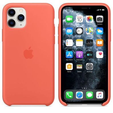 Originalverpackung MX022 Apple Silikon Cover Hülle, iPhone 11 Pro Max - clementine