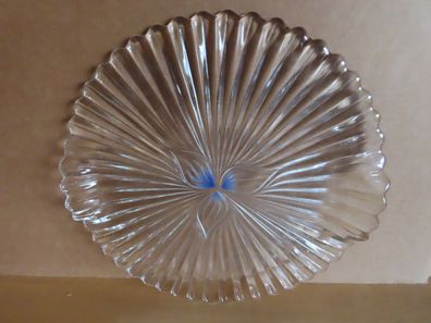 Käseplatte, Gebäckplatte Servierplatte aus Glas mit 3 Blätter / ca. 30 cm Ø