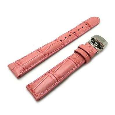 Ingersoll Ersatzband Leder rosa Kokoprägung Stegbreite 16mm mit Faltschließe