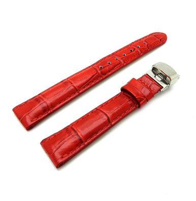 Ingersoll Ersatzband Leder rot Kokoprägung Stegbreite 16mm mit Faltschließe