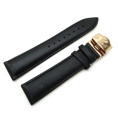 Ingersoll Ersatzband Lederband schwarz Stegbreite 22mm mit Faltschließe rosé