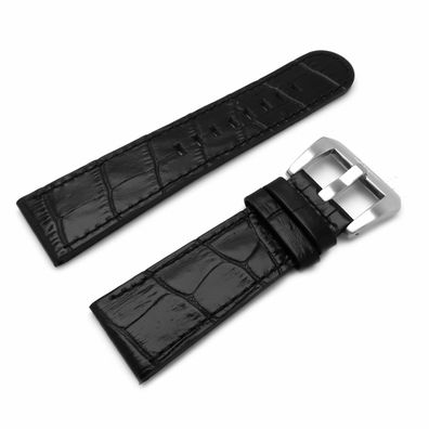 Ingersoll Ersatzband Lederband schwarz Stegbreite 24mm Krokoprägung