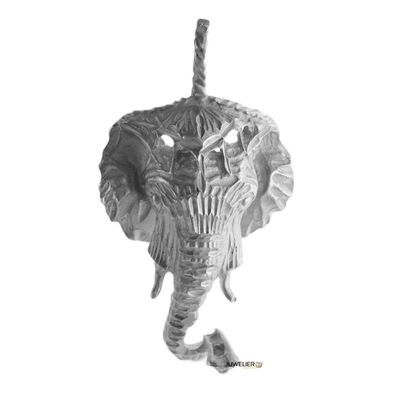 Elefantenkopf Anhänger 925 Silber Kettenanhänger, Maße: 46x25mm