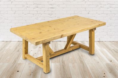 Tisch, Holztisch Amora Rustico, 200x100x76cm (Esstisch, Tafel, Vollholz, Rustikal)