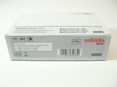 Märklin H0 60985, Sound Decoder mSD3 (Dampflok), 8 pol (mfx/ DCC/ MM), neu, OVP