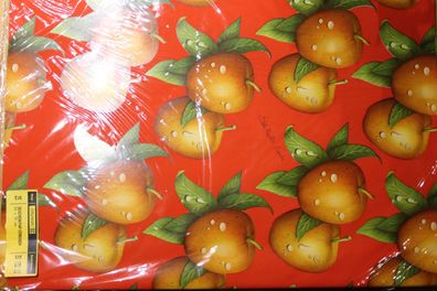 Geschenkpapier; 25 Geschenkpapierbogen 50 x 70 cm, Apfel-Motiv; roter Hintergrund