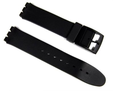Minott Uhrenarmband Kunststoff schwarz 17mm für Swatch Uhren