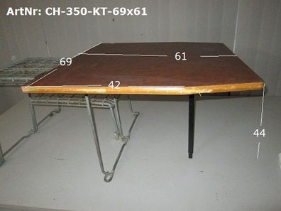 Tisch ca 69 x 61 mit Klappfuß gebraucht (2-stufig H44/66) für Wohnwagen