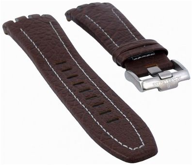 Jacques Lemans Nagano Uhrenarmband Leder braun mit heller Naht 1-1519