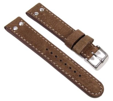 Wasserbüffel Ersatzband Uhrenarmband Leder 20mm Braun 956520