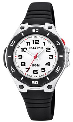 Calypso Kinderuhr I Analoge Uhr mit Licht Leuchtzeiger schwarz K5758/6