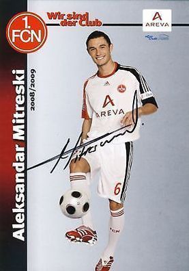 Aleksandar Mitreski 1. FC Nürnberg 2008-09 2Karte + A 64638
