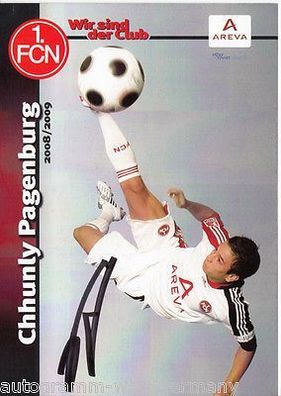 Chhunly Pagenburg 1. FC Nürnberg 2008-09 Autogrammkarte + A 64641