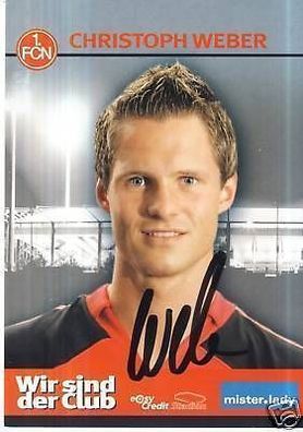 Christoph Weber 1. FC Nürnberg 2006-07 Autogrammkarte + A 64599