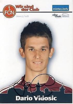 Dario Vidosic 1. FC Nürnberg 2007/08 Autogrammkarte + A 64624