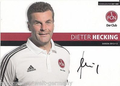 Dieter Hecking 1. FC Nürnberg 2012-13 Autogrammkarte + A 64712