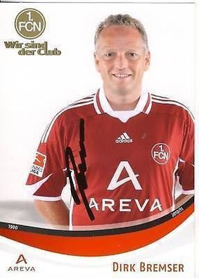 Dirk Bremser 1. FC Nürnberg 2010-11 Autogrammkarte + A 64689