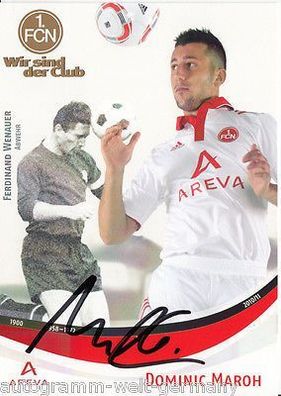 Dominic Maroh 1. FC Nürnberg 2010-11 Autogrammkarte + A 64690