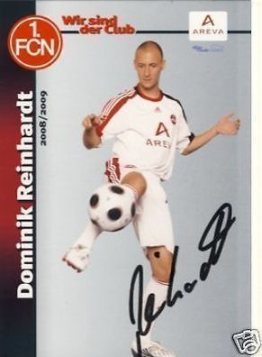 Dominik Reinhardt 1. FC Nürnberg 2008-09 Autogrammkarte + A 64646