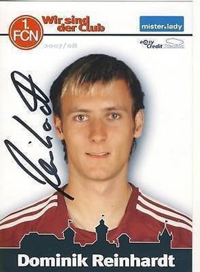 Dominik Reinhardt 1. FC Nürnberg 2007-08 Autogrammkarte + A 64625