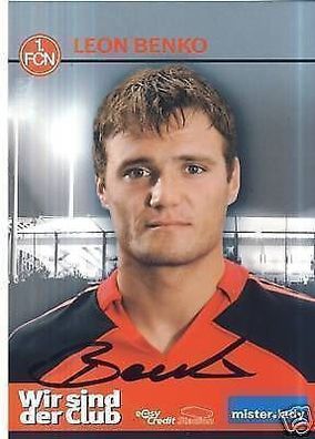 Leon Benko 1. FC Nürnberg 2006-07 Autogrammkarte + A 64610