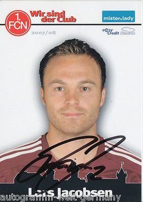 Lars Jacobsen 1. FC Nürnberg 2007-08 Autogrammkarte + A 64629