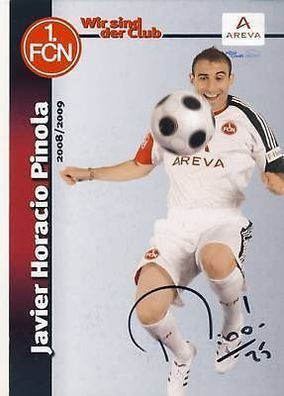 Javier Pinola 1. FC Nürnberg 2008/09 Autogrammkarte + A 64651