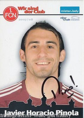 Javier Horacio Pinola 1. FC Nürnberg 2007-08 Autogrammkarte + A 64627