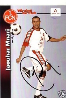 Jaouhar Mnari 1 FC Nürnberg 2008-09 Autogrammkarte + A 64649