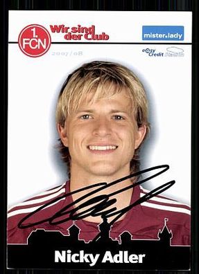 Nicky Adler 1. FC Nürnberg 2007/08 Autogrammkarte + A 64634