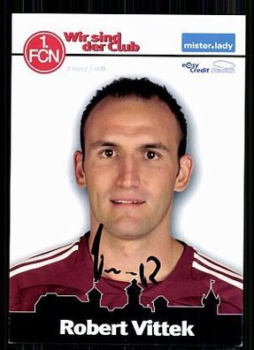 Robert Vittek 1. FC Nürnberg 2007-08 Autogrammkarte + A 64636