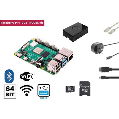 Raspberry Pi RP4KIT2GB 4 2 Gb Starter Kit + Noobs Software Tool.