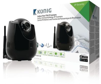 König SAS-IPCAM110B Indoor Pan-tilt Ip-camera voor Bewaking Op Afstand Zwart.