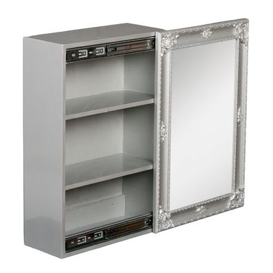 Spiegelschrank MARA Silber Grau ca. 40x60cm Badschrank Spiegel Barock Schiebetür