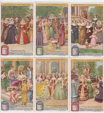 Liebigbilder Serie 727 "Entwicklung der Frauenkleidung" komplett 1908 (109792)