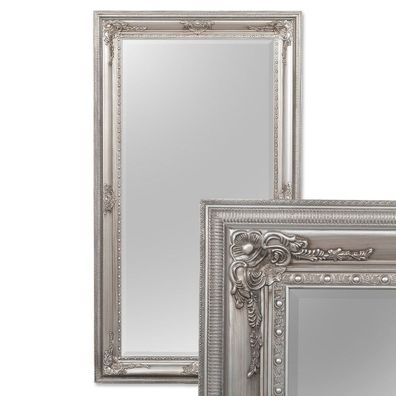 Spiegel EVE ca. 180x100cm Antik-Silber Barock Wandspiegel Holzrahmen Facette