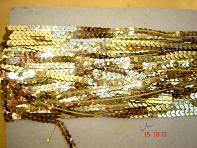 Paillettenband Paillettenborte 0,6cm gold glitzernd Meterware Z p